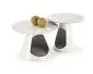 Zestaw 2 stolików kawowych OSARIO biały marmur z legowiskiem I sklep meblowy MIRAT. styl GLAMOUR