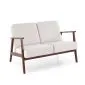Sofa MILANO 2S jasna beżowa/orzech dwuosobowa tapicerowana I sklep meblowy MIRAT. styl SKANDYNAWSKI, VINTAGE