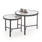 Zestaw 2 stolików FATIMA biały marmur/czarny w stylu loftowym I sklep meblowy MIRAT. styl GLAMOUR, LOFT