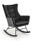 Fotel bujany BAZALTO VELVET czarny welurowy I sklep meblowy MIRAT.