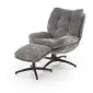 Fotel tapicerowany PESTO szary obrotowy z podnóżkiem pikowany I sklep meblowy MIRAT.