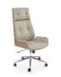 Fotel biurowy WEBSTER beżowy/orzechowy skórzany I sklep meblowy MIRAT.