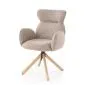 Krzesło tapicerowane K585 beżowe/dębowe obracane do jadalni I sklep meblowy MIRAT.