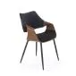 Krzesło tapicerowane K586 VELVET czarne/orzech welurowe I sklep meblowy MIRAT.