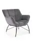 Fotel tapicerowany BELTON szary na metalowych nogach I sklep meblowy MIRAT.