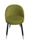 Krzesło TANEW BL VELVET GOLD oliwkowe na metalowych nogach | MIRAT. styl GLAMOUR