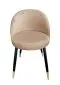 Krzesło TANEW VELVET GOLD beżowe na czarnych nogach do salonu | MIRAT. styl GLAMOUR