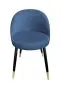 Krzesło TANEW VELVET GOLD ciemno niebieskie tapicerowane | MIRAT. styl GLAMOUR