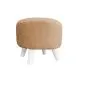 Pufa POLA BUNNY 03 beżowa/biała okrągła I sklep meblowy MIRAT. styl SKANDYNAWSKI
