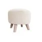 Pufa POLA BUNNY 02 kremowa/buk okrągła I sklep meblowy MIRAT. styl SKANDYNAWSKI