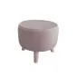 Pufa POLA MG55 pudrowy róż/buk niska I sklep meblowy MIRAT. styl SKANDYNAWSKI
