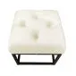 Pufa CHARLIE MG VELVET ecru pikowana na metalowych nogach | MIRAT. w stylu GLAMOUR, LOFT kolekcja