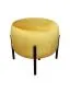 Pufa WILFRED MG VELVET musztardowa/curry na metalowych nogach | MIRAT. styl GLAMOUR, LOFT