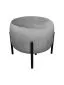 Pufa WILFRED MG VELVET szara okrągła na metalowych nogach | MIRAT. styl GLAMOUR, LOFT