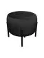 Pufa WILFRED MG VELVET czarna okrągła na metalowych nogach | MIRAT. styl GLAMOUR, LOFT