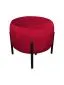 Pufa WILFRED MG VELVET bordowa okrągła na metalowych nogach | MIRAT. styl GLAMOUR, LOFT