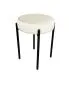 Taboret TORIN MG VELVET ecru na metalowych nogach | MIRAT.