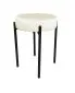 Taboret TORIN MG VELVET ecru na metalowych nogach | MIRAT.