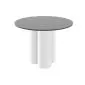 Stół okrągły RAVEO 100x100 szary połysk/biały połysk na jednej nodze I sklep meblowy MIRAT.