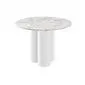 Stół okrągły RAVEO 100x100 biały marmur venatino/biały połysk designerski I sklep meblowy MIRAT.