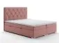 Łóżko kontynentalne INTENSO 140 różowe velvet z pojemnikiem do sypialni | MIRAT. styl GLAMOUR