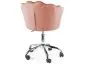 Stylowy fotel do biurka Rose Velvet antyczny róż chrom glamour | MIRAT