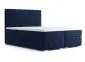 Łóżko kontynentalne AVELA 140 granatowe velvet z pojemnikiem do sypialni | MIRAT. styl GLAMOUR