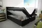 Łóżko kontynentalne AVELA 140 czarne velvet z pojemnikiem do sypialni | MIRAT. styl GLAMOUR