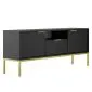Szafka RTV AUSTIN 135 czarna/złota do salonu I sklep meblowy MIRAT. styl GLAMOUR kolekcja AUSTIN