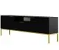 Szafka RTV AUSTIN 175 czarna/złota z półką do salonu I sklep meblowy MIRAT. styl GLAMOUR kolekcja AUSTIN
