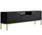 Szafka RTV AUSTIN 175 czarna/złota z półką do salonu I sklep meblowy MIRAT. styl GLAMOUR kolekcja AUSTIN