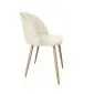 Zestaw krzeseł CLAUDINE 2 VELVET 2 szt ecru/dąb nowoczesne tapicerowane | MIRAT.