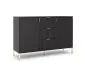 Komoda FLINN 2D3S 130 czarna mat z szufladami I sklep meblowy MIRAT. styl GLAMOUR, LOFT, RYFLOWANY kolekcja WM-FLINN