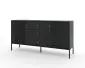 Komoda ISEO 2D3S 154 czarna mat z szufladami I sklep meblowy MIRAT. styl GLAMOUR, LOFT, RYFLOWANY kolekcja ISEO