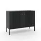 Komoda ISEO 2D 104 czarna mat dwudrzwiowa I sklep meblowy MIRAT. styl GLAMOUR, LOFT, RYFLOWANY kolekcja ISEO