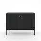 Komoda ISEO 2D 104 czarna mat dwudrzwiowa I sklep meblowy MIRAT. styl GLAMOUR, LOFT, RYFLOWANY kolekcja ISEO