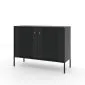 Komoda ISEO 2D 104 czarna mat dwudrzwiowa I sklep meblowy MIRAT. styl GLAMOUR, LOFT, RYFLOWANY kolekcja ISEO