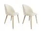 Zestaw krzeseł CLAUDINE 2 VELVET 2 szt ecru/dąb nowoczesne tapicerowane | MIRAT.