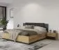 Łóżko SIGMA 140x200 dąb artisan/czarny mat z tapicerowanym zagłówkiem I sklep meblowy MIRAT. styl LOFT, SKANDYNAWSKI