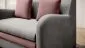 Sofa rozkładana z funkcją spania ARIO jasnoszara/różowa tapicerowana tkaniną I sklep meblowy MIRAT.