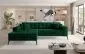 Narożnik z funkcją spania SOLANGE VELVET zielony lewy pikowany welurowy | MIRAT. w stylu GLAMOUR kolekcja