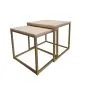 Stolik kawowy 2w1 CUBE dąb sonoma/złoty kwadratowy I sklep meblowy MIRAT. styl LOFT