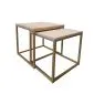 Stolik kawowy 2w1 CUBE dąb sonoma/złoty kwadratowy I sklep meblowy MIRAT. styl LOFT