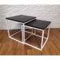 Stolik kawowy 2w1 CUBE marmur czarny/biały metalowy I sklep meblowy MIRAT. styl LOFT, SKANDYNAWSKI