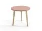 Stolik LEBEL 60x60 różowy na drewnianych nogach | MIRAT. styl SKANDYNAWSKI kolekcja LEBEL