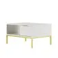Stolik kawowy AUSTIN 80x60 biały/złoty z szufladami I sklep meblowy MIRAT. styl GLAMOUR