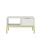 Stolik kawowy AUSTIN 80x60 biały/złoty z szufladami I sklep meblowy MIRAT. styl GLAMOUR