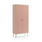 Szafa LEBEL z półkami 87cm różowa z 5 półkami | MIRAT. styl SKANDYNAWSKI kolekcja LEBEL