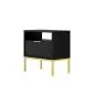 Szafka nocna AUSTIN czarna/złota z półką do sypialni I sklep meblowy MIRAT. styl GLAMOUR