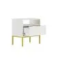 Szafka nocna AUSTIN biała/złota w stylu glamour I sklep meblowy MIRAT. styl GLAMOUR